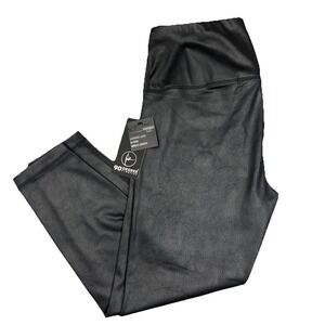90 Degree by Reflex Leatherette Faux Leather Leggings XL Ankle Length Black‎ NWT